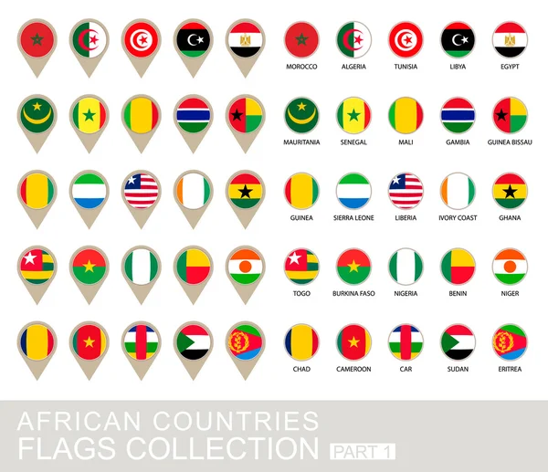 African Countries Flags Collection, Part 1 Royalty Free Stock Vectors