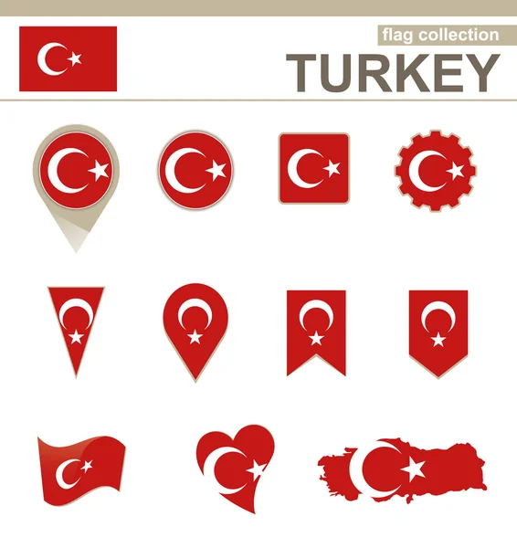 Turkey Flag Collection — Stock Vector