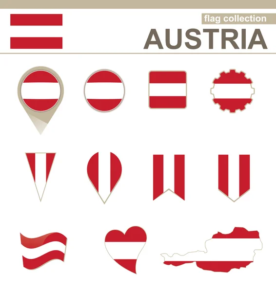 Colección Bandera de Austria — Vector de stock