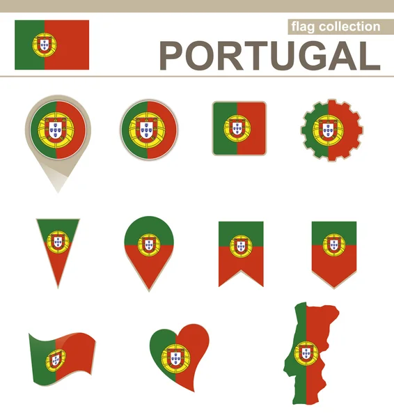 포르투갈 깃발 컬렉션 — 스톡 벡터