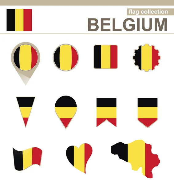 Belgium Flag Collection — Stock Vector