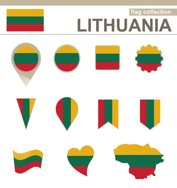 Lituania Colección Bandera — Archivo Imágenes Vectoriales