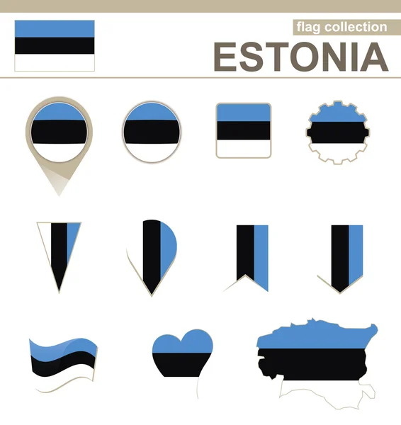 Estlands flagga samling — Stock vektor