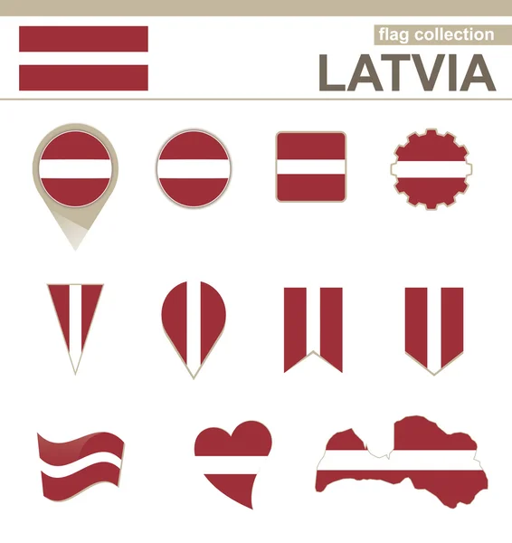 Latvia Flag Collection — Stock Vector