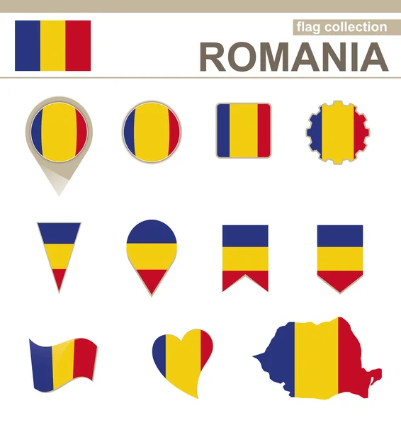 Romania Flag Collection — Stock Vector