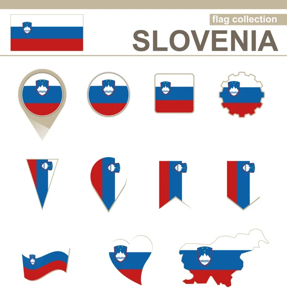 Collezione Slovenia Bandiera — Vettoriale Stock