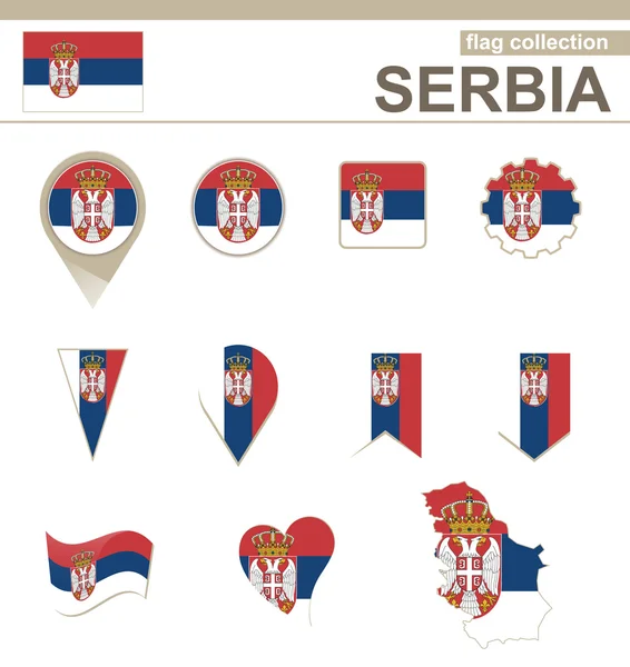 Szerbia-zászló gyűjtemény — Stock Vector