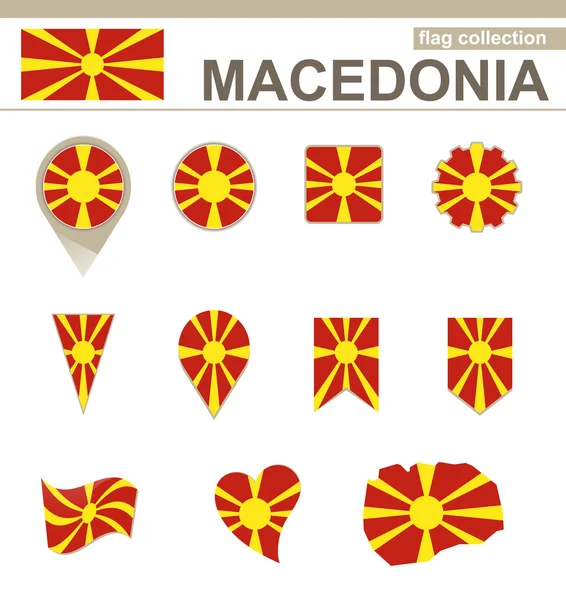 Kolekcja flaga Macedonii — Wektor stockowy