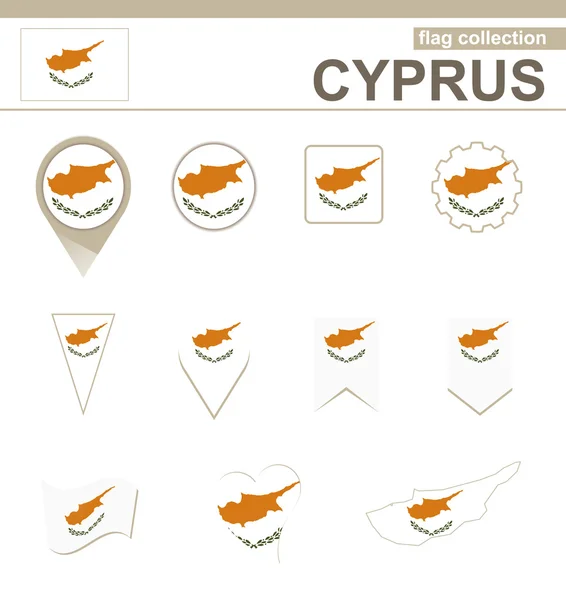 Cyperns flagga samling — Stock vektor