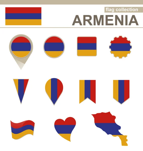 Armenië vlag collectie — Stockvector