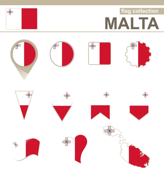 Malta flagge sammlung — Stockvektor