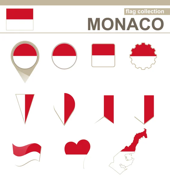 Collection drapeau Monaco — Image vectorielle