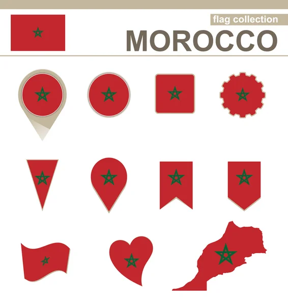 Marokkanische Fahnensammlung — Stockvektor