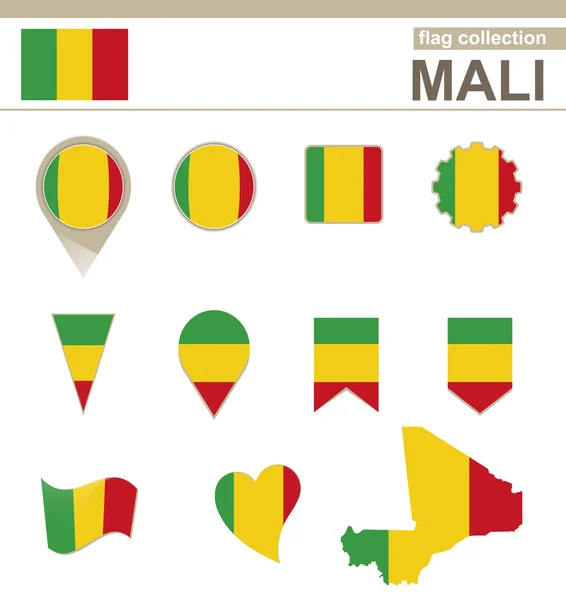 Colección Bandera de Malí — Archivo Imágenes Vectoriales