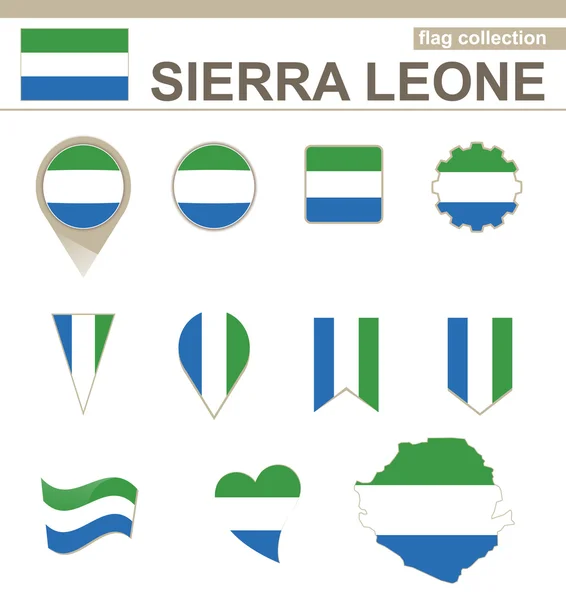 Colección Bandera de Sierra Leona — Vector de stock