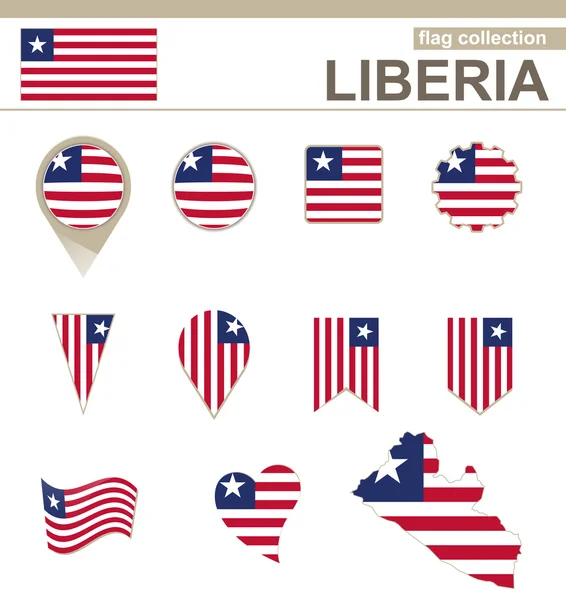 Colección Bandera de Liberia — Vector de stock