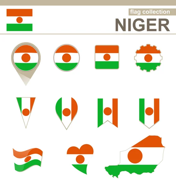 Niger Flag Collection — Stock Vector