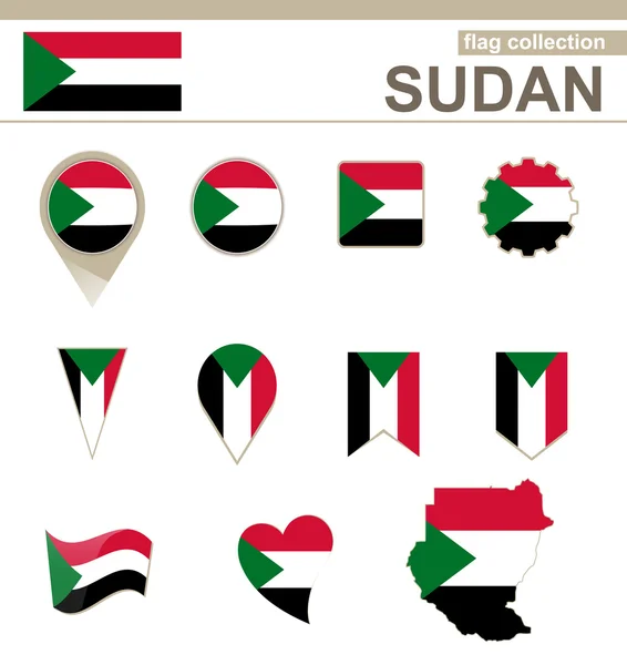Colección Bandera de Sudán — Archivo Imágenes Vectoriales