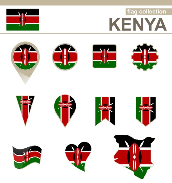 Kenya Flag Collection — Stock Vector