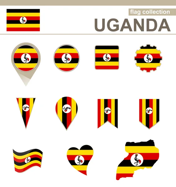 Uganda Flag Collection — Stock Vector