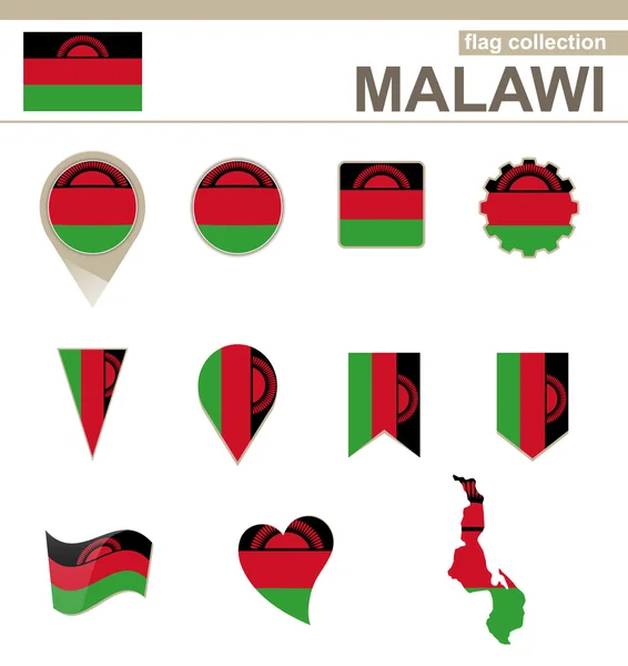 Malawi Flag Collection — Stock Vector