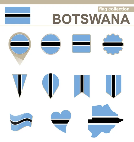 Botswana Flag Collection — Stock Vector