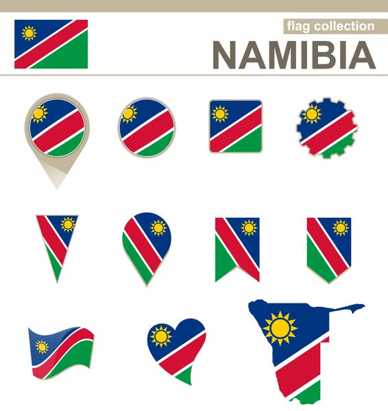 Namibia Flag Collection — Stock Vector