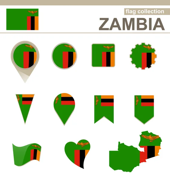 Zambia Flag Collection — Stock Vector