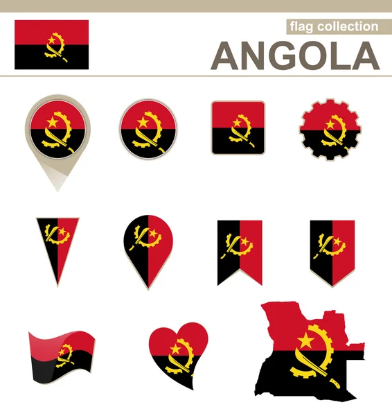 Angola Flag Collection — Stock Vector