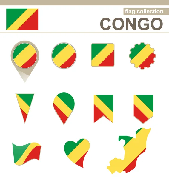 Collection de drapeaux Congo — Image vectorielle