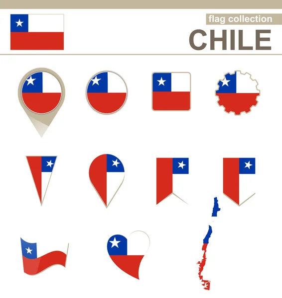 Συλλογή σημαία της Χιλής — Διανυσματικό Αρχείο