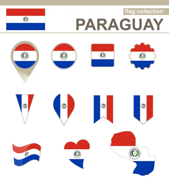 Collezione Bandiera Paraguay — Vettoriale Stock