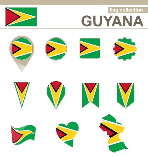圭亚那国旗集合 — 图库矢量图片