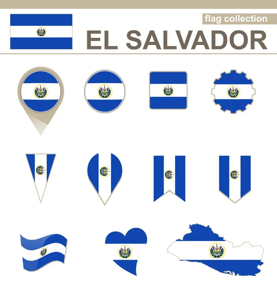 El Salvador Flag Collection — Stockový vektor