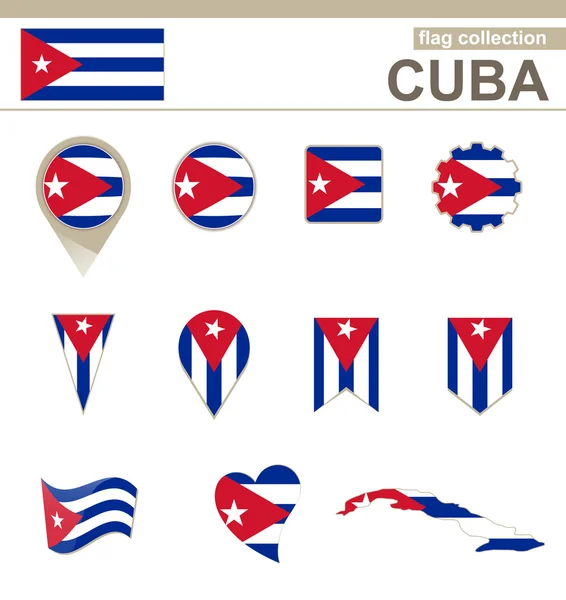 古巴国旗集合 — 图库矢量图片
