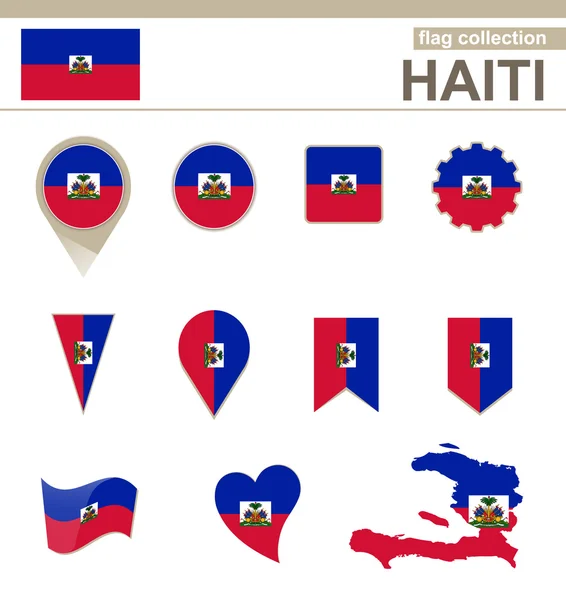 Raccolta di bandiere Haiti — Vettoriale Stock