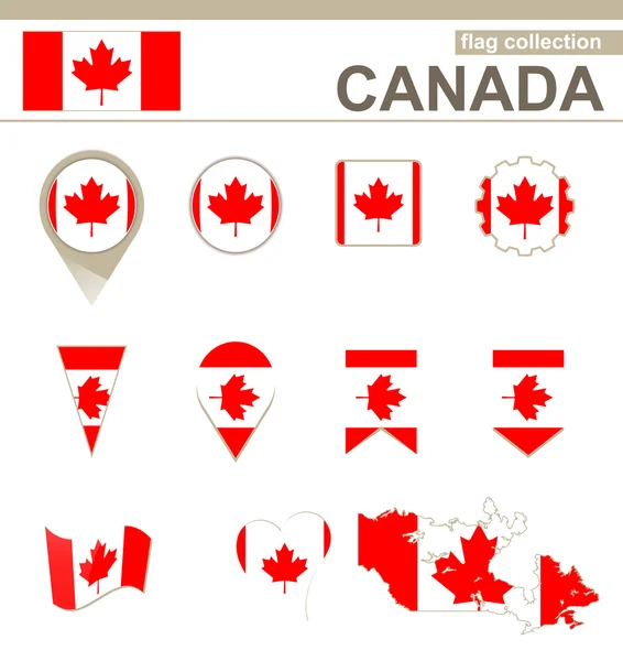 Kanada flaggan insamling — Stock vektor