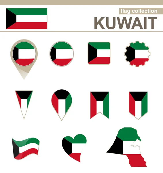 Kuvait-zászló gyűjtemény — Stock Vector