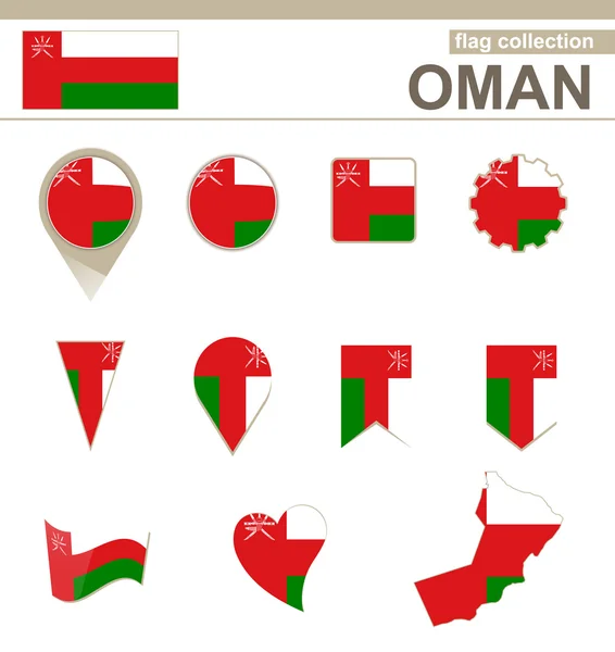 Omán Bandera Colección — Archivo Imágenes Vectoriales