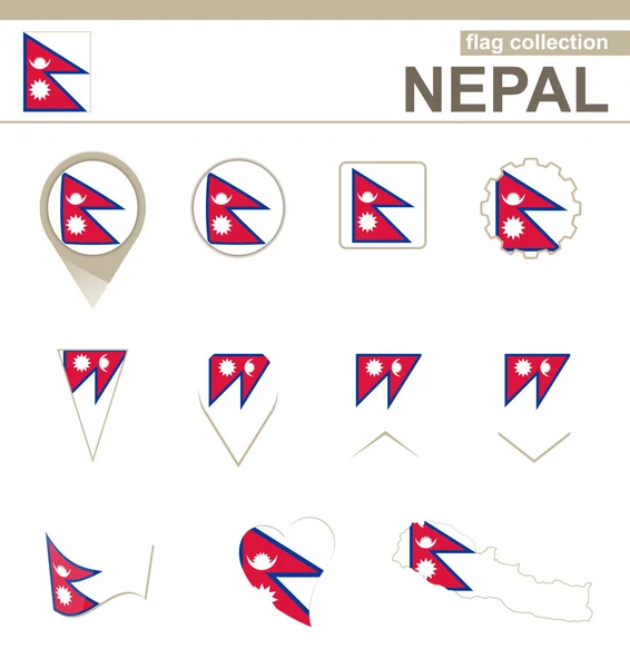 Collezione bandiera Nepal — Vettoriale Stock
