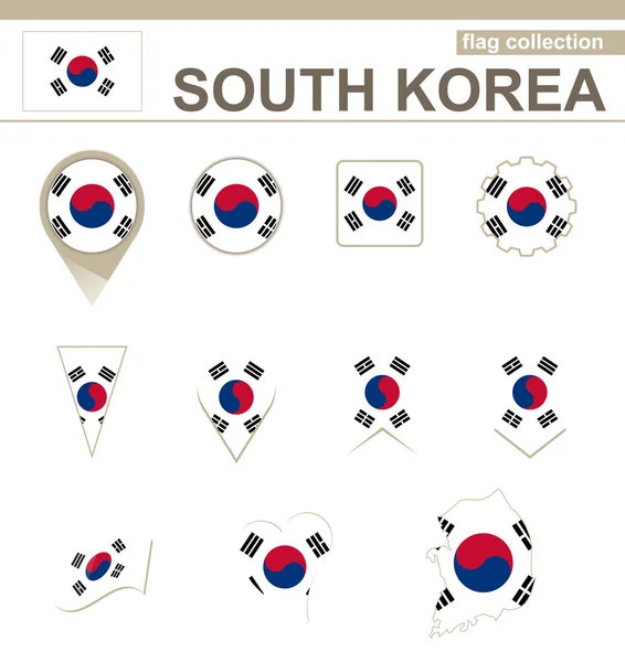 Colección Bandera de Corea del Sur — Vector de stock