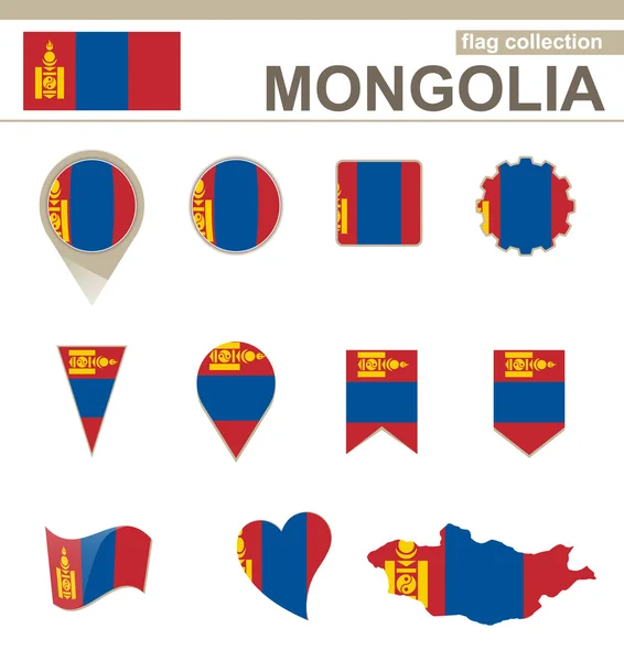 Colección Bandera de Mongolia — Vector de stock