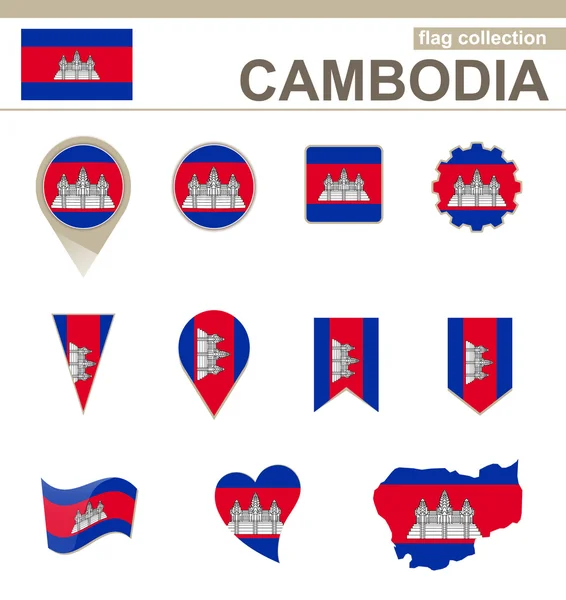 Colección Bandera de Camboya — Vector de stock