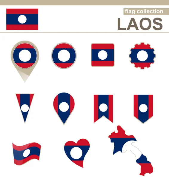 Colección Bandera de Laos — Vector de stock