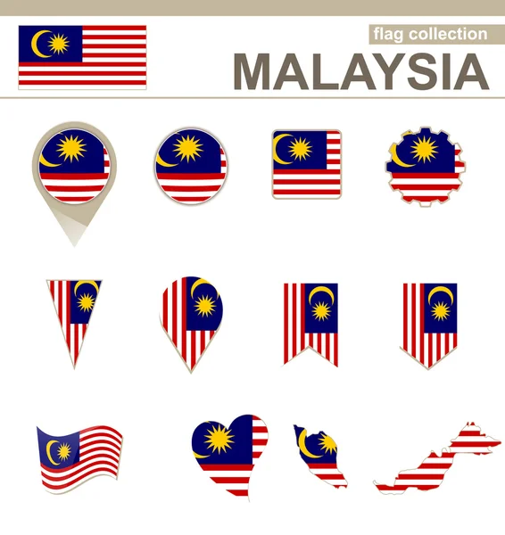Colección Bandera de Malasia — Archivo Imágenes Vectoriales