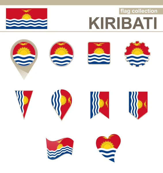 Collezione di bandiere Kiribati — Vettoriale Stock