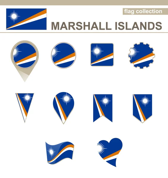 Colección Bandera de las Islas Marshall — Vector de stock