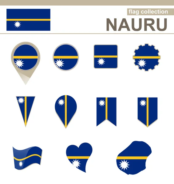 Nauru flagge sammlung — Stockvektor