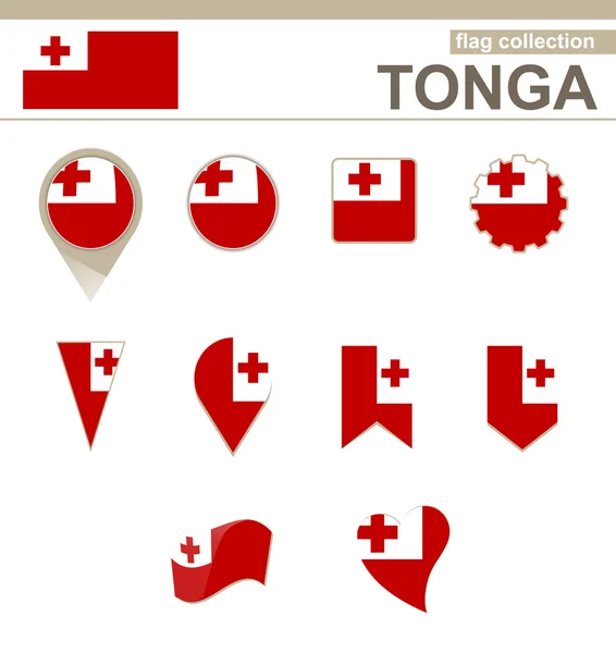 Tonga-Flaggensammlung — Stockvektor