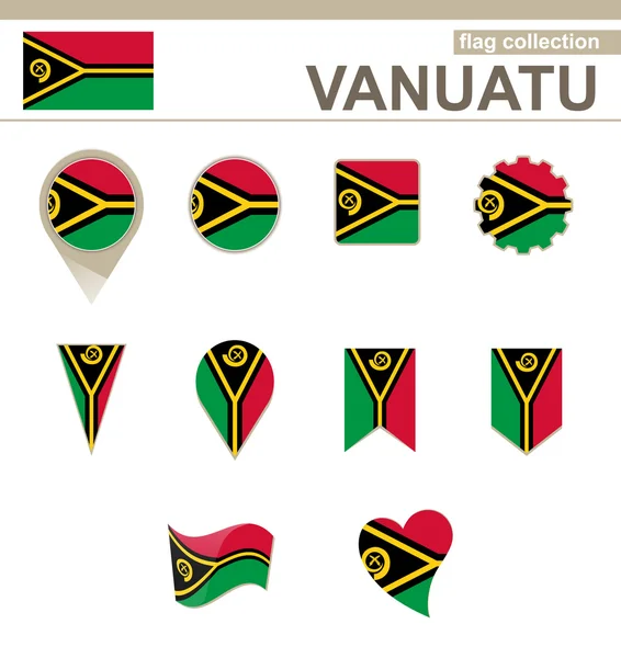 Collezione di bandiere Vanuatu — Vettoriale Stock